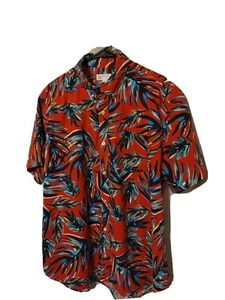 Gap Hawaiian Shirt Size XL Palm Leaves Multicolor Short Sleeve Red Blue SS - Picture 1 of 5