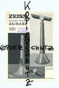 CARL ZEISS JENA Prospektblatt ASINABA Automaten Fernrohr ASTRO 506 RM (Y2784 - Picture 1 of 1