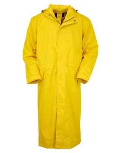 Outback Trading Co. Gold Packable Hooded Long Raincoat Duster Unisex Size M - Picture 1 of 11