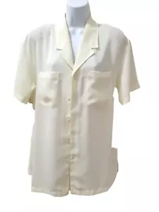 Lizwear Kurzarm Bluse creme weiß Chiffon Knopfleiste große Karriere Kirche - Bild 1 von 8