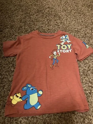 Disney Toy Story 4 T Shirt Medium Brown Woody Buzz Graphic Short Sleeve Cotton - Image 1 of 3