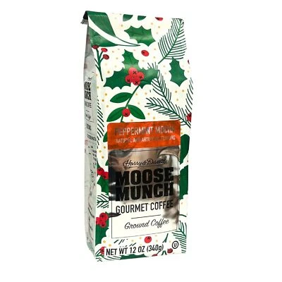 Moose Munch Peppermint Mocha Flavored Ground Coffee, Holiday Edition - 12 oz - Image 1 of 3