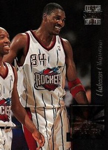 1996-97 Stadium Club Golden Moments #GM5 Hakeem Olajuwon BAD CORNER Rockets HOF