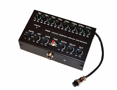 8 Band Sound Equalizer NOISE GATE Echo Compressor to ICOM Radio 8 pin mic - Image 1 of 4
