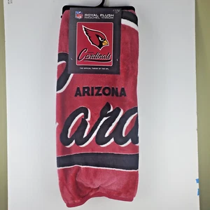 50x60in NFL Football Royal Plush Throw Blanket Arizona Cardinals 100% Polyester - Picture 1 of 5