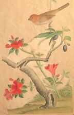 Bird & Flower : 19th Century, Chinese Painting On Paper : Collage