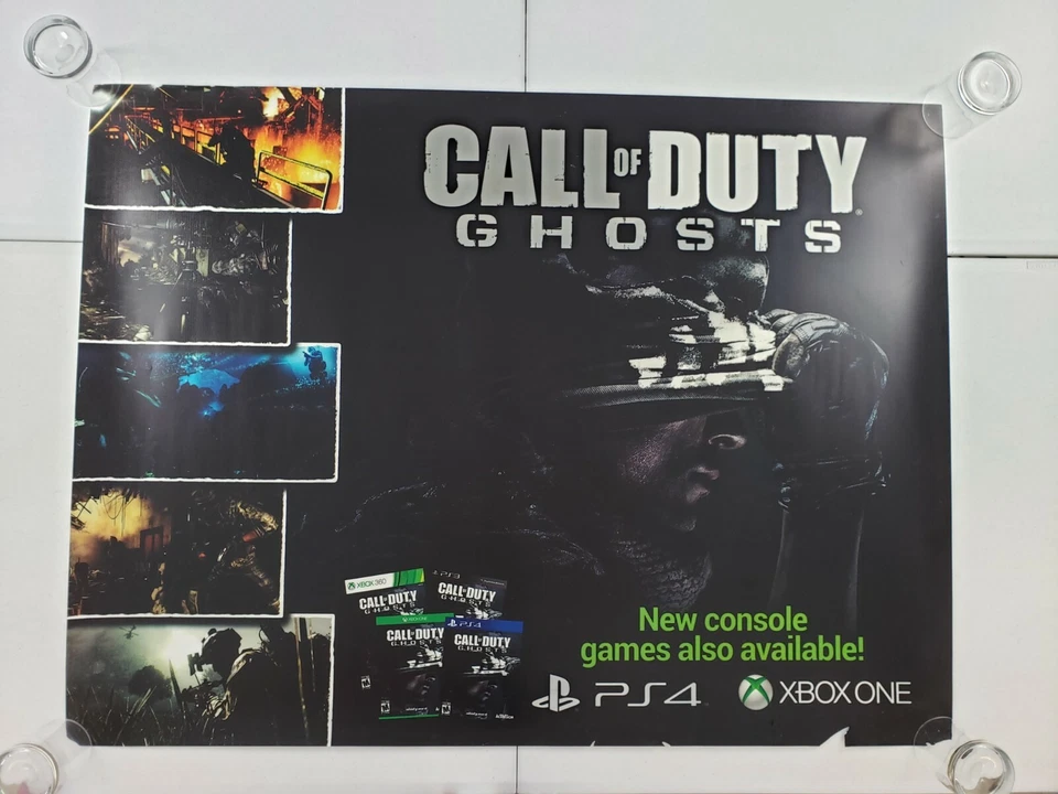4' x 3' CALL OF DUTY GHOSTS Video Game Store Vinyl Poster PS4 PS3 XBOX ONE 360 - Image 1 of 4