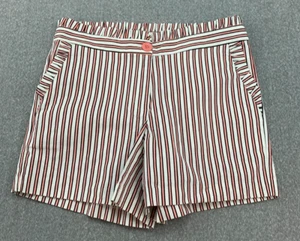Jade Melody Tam Ruffle Shorts Womens 0 Pink Stripe Pockets Preppy Pretty - Picture 1 of 12