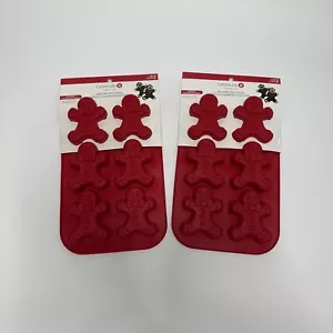 Two (2) New Silicone Treat Mold Bakeware Cupcake / Cake / Candy Gingerbread Man - Picture 1 of 7
