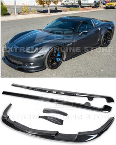 For 05-13 Corvette C6 Z06 | ZR1 Style HYDRO CARBON FIBER Front Lip & Side Skirts - Picture 1 of 12