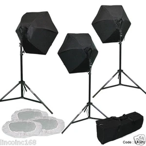 Photo Studio Lighting Softbox Kit Stand Bag Photography Light Kit Fast Ship - Picture 1 of 11