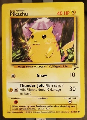 Pikachu 87/130 - Base Set 2 - WoTC Pokemon Card - Near Mint  - Image 1 of 2