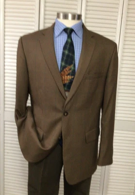 CHAQUETA BLAZER ABRIGO DEPORTIVO A CUADROS PATA DE GALLO MARRÓN GREG NORMAN PARA HOMBRE TALLA: 42R Foto 1 de 4