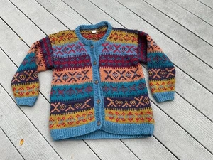 Ends Of The Earth Wolle Button Down Strickjacke Pullover L/XL Nepal - Bild 1 von 5
