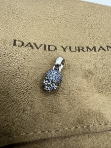David Yurman Skull Amulet Full Pavé Purple Sapphires and 18K White Gold, 14mm - Picture 1 of 11