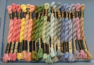DMC Size 3 COTTON PERLE Pearl Cotton EMBROIDERY THREAD Twist Skein Lot 20 E - Picture 1 of 2