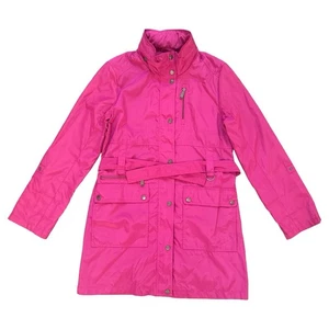 DKNY Fuchsia leichter Windbreaker Trenchcoat Damen Medium abnehmbare Kapuze - Bild 1 von 9