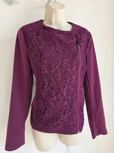 Purple Lace Blazer Jacket Lightweight Together Size 12 New With Tag - Picture 1 of 10