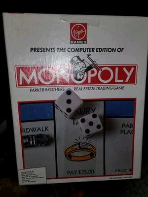 1991 Virgin Games “Monopoly” IBM PC 5 1/4" Disc COMPLETE in Box! - Image 1 of 3