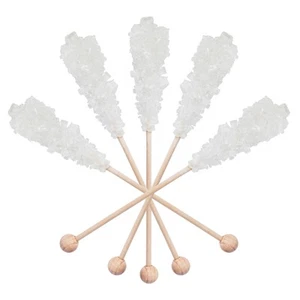 White Rock Candy Sticks - 100 Pack Individually Wrapped Lollipops - Great For... - Picture 1 of 6
