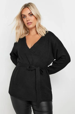 Yours Curve Women's Plus Size Wrap Knit Jumper - Image 1 of 4
