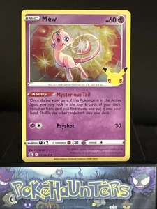 Tarjeta Pokémon Mew 011/025 Celebraciones Holo Raro Casi Como Nueva - Imagen 1 de 2