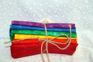 6 FAT QUARTERS MODA MARBLES IN BRIGHT PRIMARY COLORS - 100% COTTON FABRIC - Picture 1 of 1