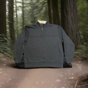 Orvis Pullover Quarter Zip Signature Fleece Active Sweatshirt Blue Mens Sz Large - Picture 1 of 12