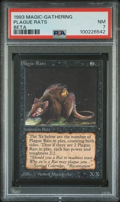 1993 Magic: The Gathering MTG Beta Plague Rats PSA 7 - Image 1 of 2