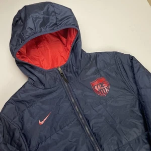Nike USA Soccer Puffer Jacket Men’s XL Reversible Hooded Full Zip Blue Red - Bild 1 von 10