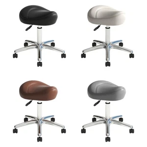 Saddle Stool Stable Rolling Swivel SPA Stool for Salon Housework Barbershop - Picture 1 of 28