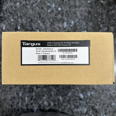 Targus USB-C DisplayPort DisplayLink Docking Station 85W Power DOCK430USZ - Image 1 of 2