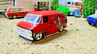 1971 Chevy van FLAMES  Custom LOWERED 1/64 - Image 1 of 4