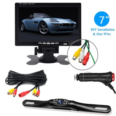 7" Monitor Rear View Backup Camera Reverse HD Night Vision For Car Truck RV - Image 1 of 4