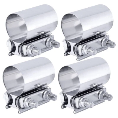 4x Exhaust Clamp 3Inch Butt Joint Exhaust Muffler Clamp Band For Pipe Connection - Image 1 of 4