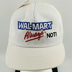 Vintage Wal-Mart Always NOT! Trucker Hat Snapback White Mesh USA Deadstock - Picture 1 of 10