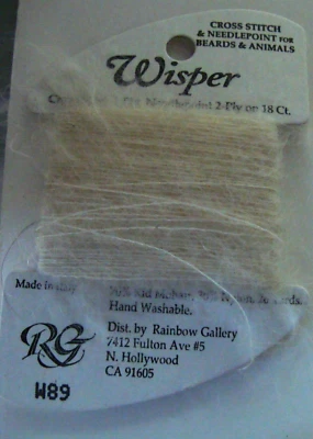 NEW Rainbow Gallery Wisper Needlepoint Cross Stitch Beards Animals W89 OffWhite - Image 1 of 4