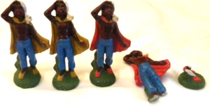 4 Pastore Ragazzo Africano Ceramica Italia Vintage Alto 4 1/4" Natività - Foto 1 di 5