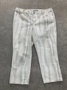 Chicos Platinum Denim Jeans Womens 2.5 White Striped Cropped Beach Nautical Boho - Imagen 1 de 14