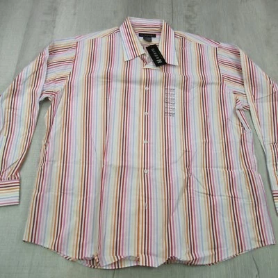J Ferrar Shirt Mens 2XL Long Sleeve Colorful Stripes Pocket Button Front - Image 1 of 4