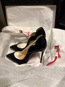 Christian Louboutin Hot Chick 100 Black Patent Leather New in box Pumps Size 37 - Picture 1 of 8