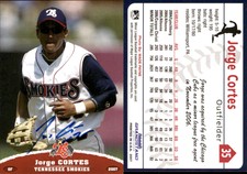 Jorge Cortes Signed 2007 Grandstand Tennessee Smokies #NNO Card Auto AU