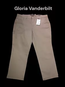Gloria Vanderbilt Plus Size Short Amanda Slimming Jean Khaki 20WS - Picture 1 of 6