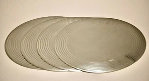 vintage rare 70s MCM silver metallic MIUSA 84 set of 4 VINYL round PLACEMATS 13" - Picture 1 of 11