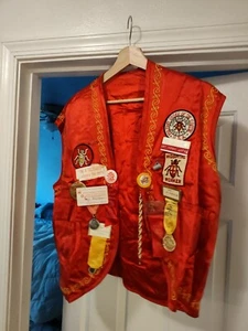 Military Order of the Cootie 1960s Satin Jacket Chain Badges Ribbons - Picture 1 of 11