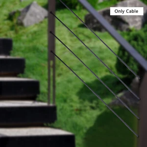 1/8" Black Wire Rope Stainless Steel Indoor Cable Railing Kit 7x7 Strands 200ft - Picture 1 of 12
