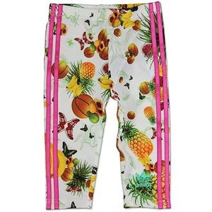 Adidas Originals Mädchen Flower Fruits Hose Baby Kinder Leggings Weiß Pink - Picture 1 of 2