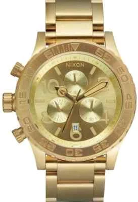 NEW Authentic Nixon 42-20 Chrono All-Gold Champagne Dial Men's Watch A037-502 - Image 1 of 4
