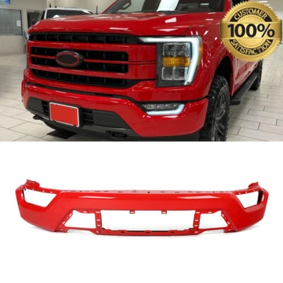 PQ Race Red Front Bumper W/o Sensor Hole For 2021 2022 2023 Ford F150 F-150 XLT Foto 1 de 4