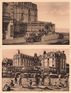 LOTE DE 2 POSTALES HOULGATE NORMANDÍA FRANCIA PLAYA Y HOTEL c1920 060524 T - Imagen 1 de 5